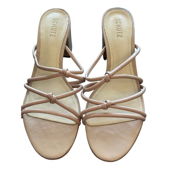 Schutz ~ Princey Strappy Slip On Block Heel Sandals Size 11 - Picture 8 of 9
